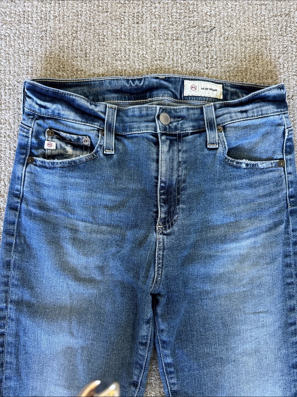 Ag Adriano Goldschmied Women's Farrah Boot Crop - Light Blue Cropped Jeans